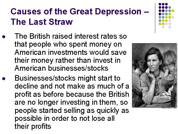 Causes of the Great Depression – The Last Straw l l The British raised