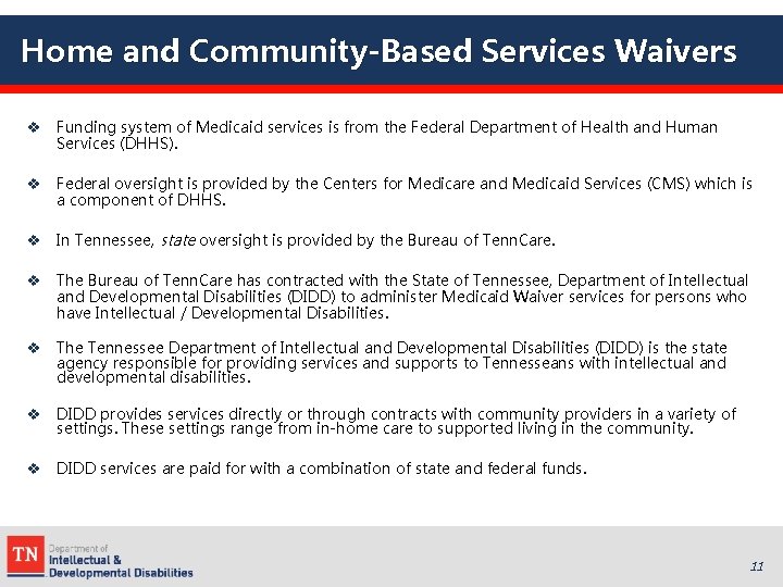 Home and Community-Based Services Waivers v Funding system of Medicaid services is from the
