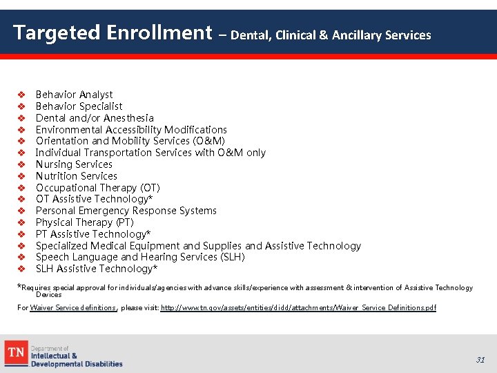 Targeted Enrollment – Dental, Clinical & Ancillary Services v v v v Behavior Analyst