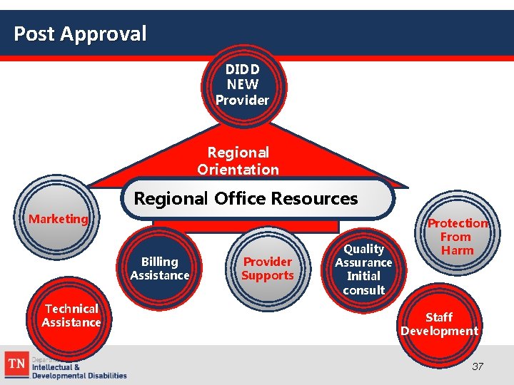Post Approval DIDD NEW Provider Regional Orientation Regional Office Resources Marketing Billing Assistance Technical