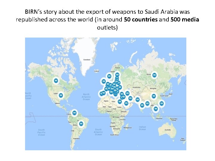 BIRN’s story about the export of weapons to Saudi Arabia was republished across the