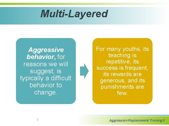 Multi-Layered Aggressive behavior, for reasons we will suggest, is typically a difficult behavior to