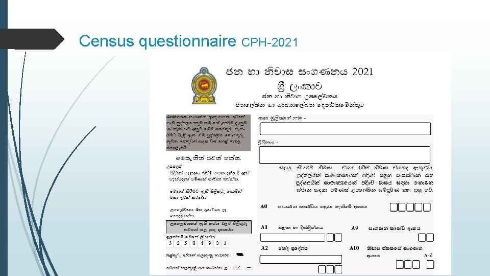 Census questionnaire CPH-2021 