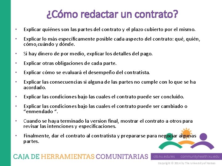 ¿Cómo redactar un contrato? • Explicar quiénes son las partes del contrato y el