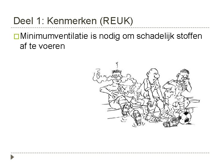 Deel 1: Kenmerken (REUK) �Minimumventilatie af te voeren is nodig om schadelijk stoffen 