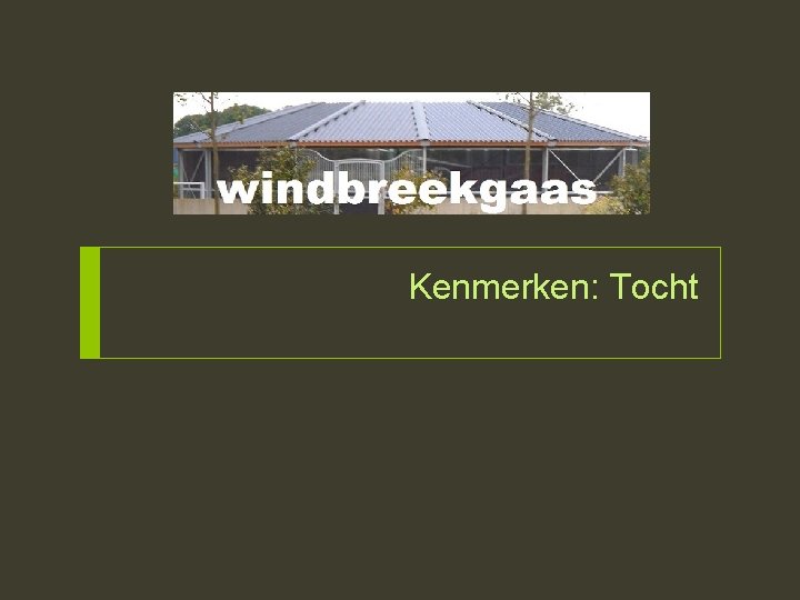 Kenmerken: Tocht 