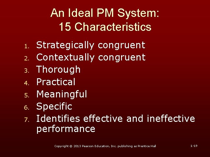 An Ideal PM System: 15 Characteristics 1. 2. 3. 4. 5. 6. 7. Strategically An Ideal PM System: 15 Characteristics 1. 2. 3. 4. 5. 6. 7. Strategically
