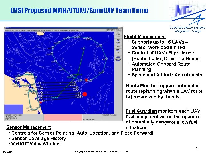 LMSI Proposed MMH/VTUAV/Sono. UAV Team Demo Lockheed Martin Systems Integration - Owego Flight Management