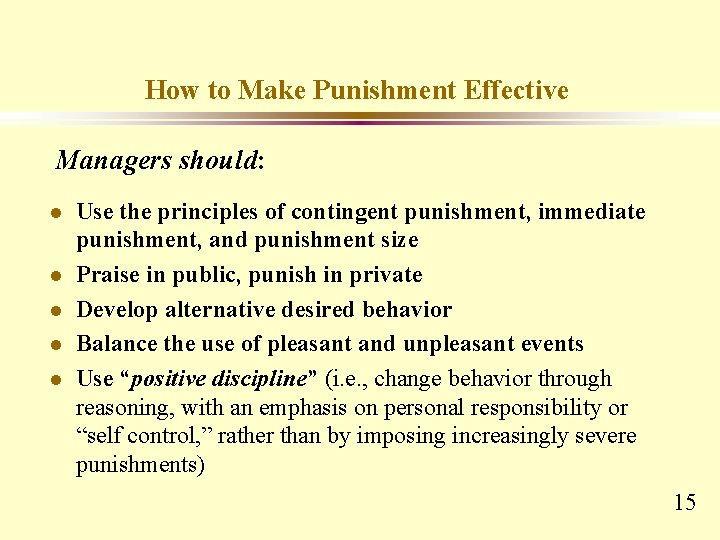How to Make Punishment Effective Managers should: l l l Use the principles of How to Make Punishment Effective Managers should: l l l Use the principles of