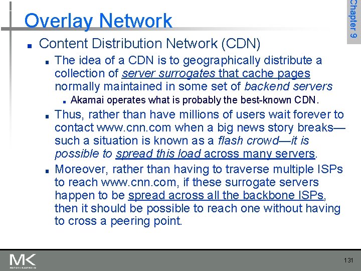 Chapter 9 Overlay Network ■ Content Distribution Network (CDN) ■ The idea of a