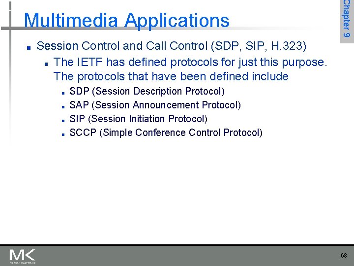 ■ Chapter 9 Multimedia Applications Session Control and Call Control (SDP, SIP, H. 323)