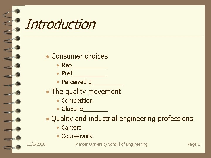 Introduction · Consumer choices · Rep______ · Pref______ · Perceived q_____ · The quality