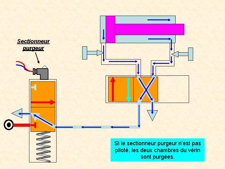 Sectionneur purgeur Si le sectionneur purgeur n’est pas piloté, les deux chambres du vérin