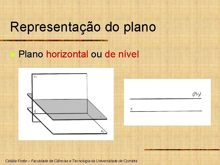 Representação do plano n Plano horizontal ou de nível (fn 1) Cidália Fonte –