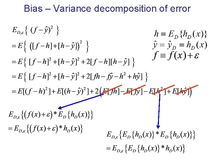 Bias – Variance decomposition of error 