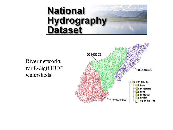 River networks for 8 -digit HUC watersheds 