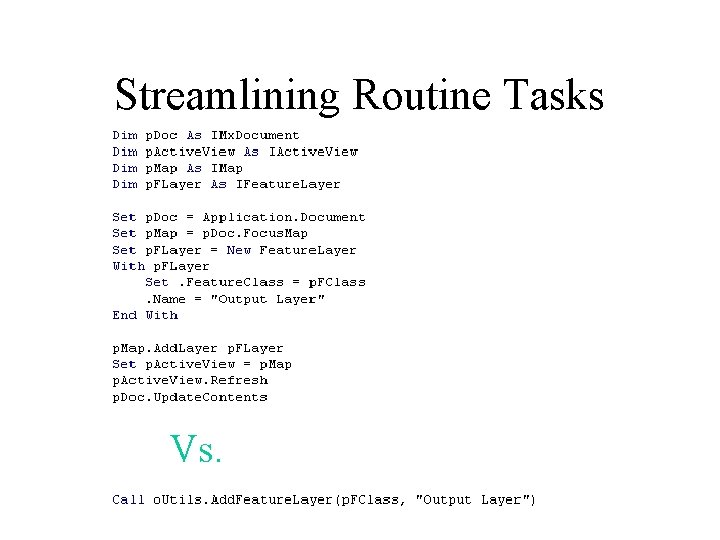 Streamlining Routine Tasks Vs. 