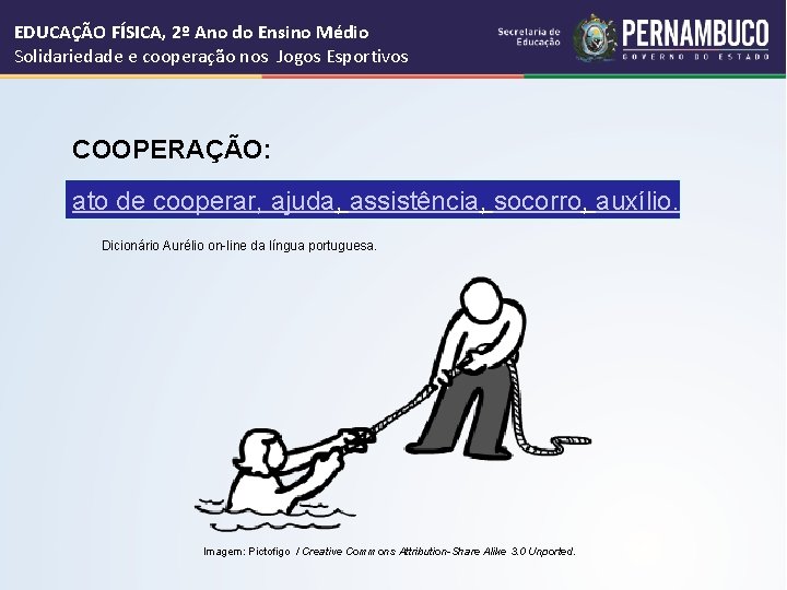 EDUCAÇÃO FÍSICA, 2º Ano do Ensino Médio Solidariedade e cooperação nos Jogos Esportivos COOPERAÇÃO: