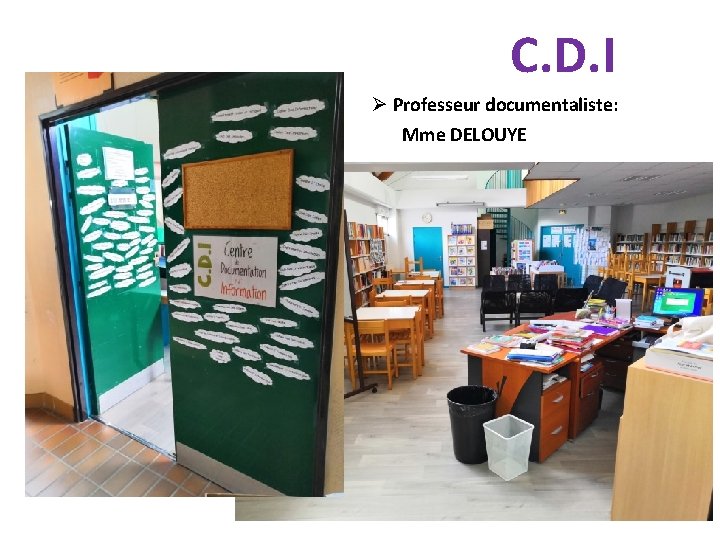 C. D. I Professeur documentaliste: Mme DELOUYE C. D. I Professeur documentaliste: Mme DELOUYE