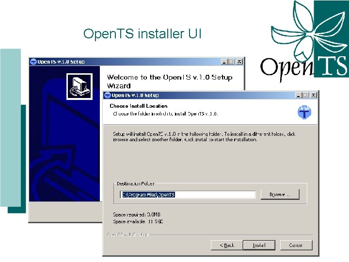 Open. TS installer UI 