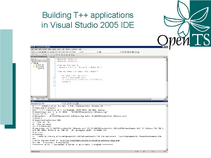 Building T++ applications in Visual Studio 2005 IDE 