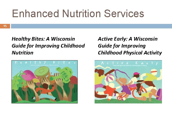 Enhanced Nutrition Services 15 Healthy Bites: A Wisconsin Guide for Improving Childhood Nutrition Active