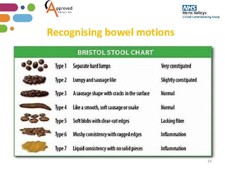 Recognising bowel motions 19 