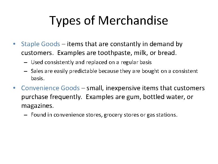 staple merchandise