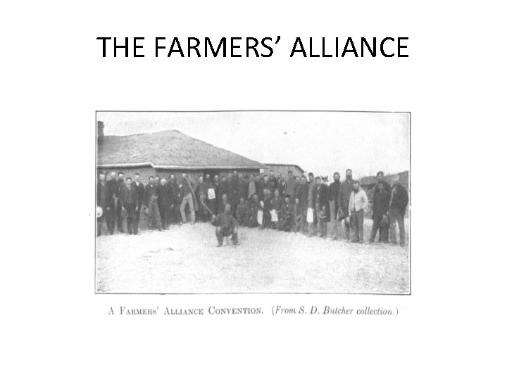 THE FARMERS’ ALLIANCE 