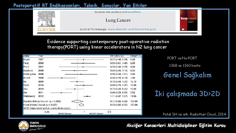 Postoperatif RT Endikasyonları, Teknik, Sonuçlar, Yan Etkiler Evidence supporting contemporary post-operative radiation therapy(PORT) using
