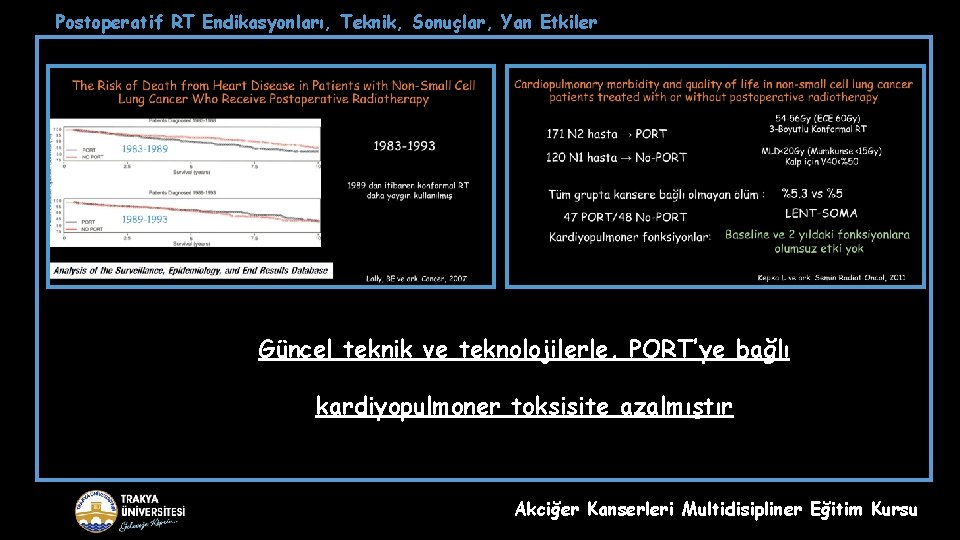 Postoperatif RT Endikasyonları, Teknik, Sonuçlar, Yan Etkiler Güncel teknik ve teknolojilerle, PORT’ye bağlı kardiyopulmoner