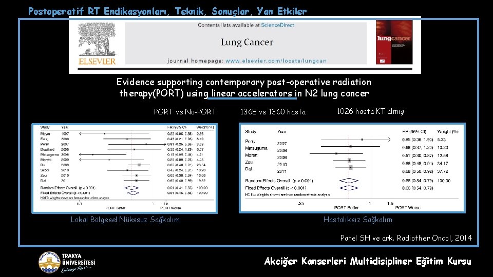 Postoperatif RT Endikasyonları, Teknik, Sonuçlar, Yan Etkiler Evidence supporting contemporary post-operative radiation therapy(PORT) using