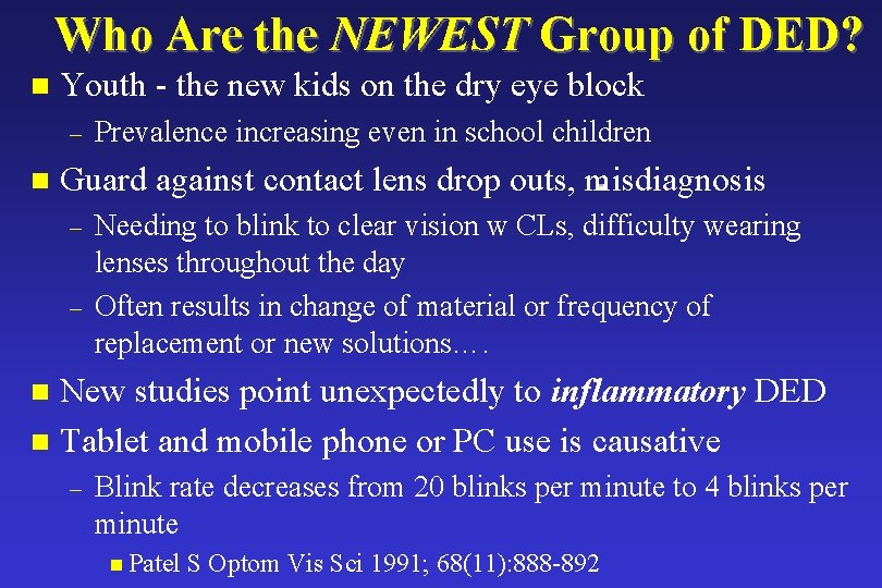 Who Are the NEWEST Group of DED? n Youth - the new kids on Who Are the NEWEST Group of DED? n Youth - the new kids on