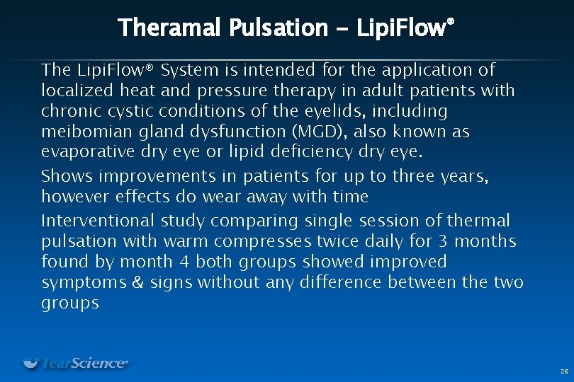 Theramal Pulsation - Lipi. Flow® The Lipi. Flow® System is intended for the application Theramal Pulsation - Lipi. Flow® The Lipi. Flow® System is intended for the application