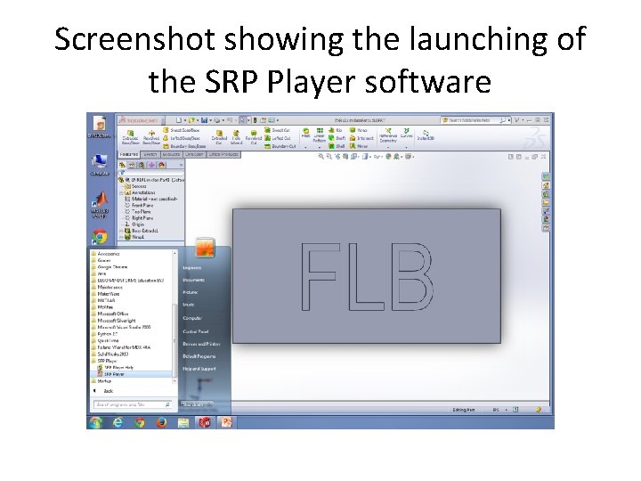 Screenshot showing the launching of the SRP Player software 