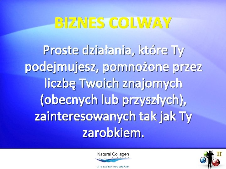 BIZNES COLWAY Proste działania, które Ty podejmujesz, pomnożone przez liczbę Twoich znajomych (obecnych lub