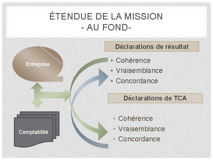 ÉTENDUE DE LA MISSION - AU FONDDéclarations de résultat Entreprise • Cohérence • Vraisemblance