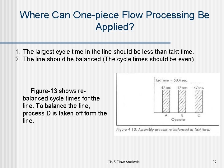 Where Can One-piece Flow Processing Be Applied? 1. The largest cycle time in the