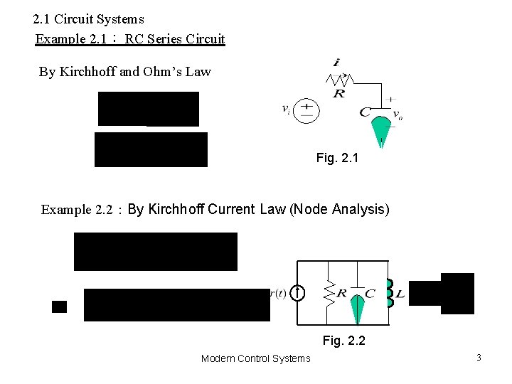2. 1 Circuit Systems Example 2. 1: RC Series Circuit By Kirchhoff and Ohm’s 2. 1 Circuit Systems Example 2. 1: RC Series Circuit By Kirchhoff and Ohm’s