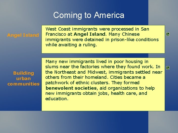 Coming to America Angel Island West Coast immigrants were processed in San Francisco at