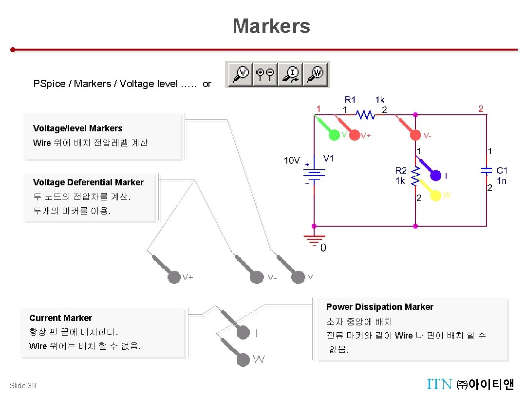 Design Tool Menu : Tool Palettes Markers PSpice / Markers / Voltage level ….