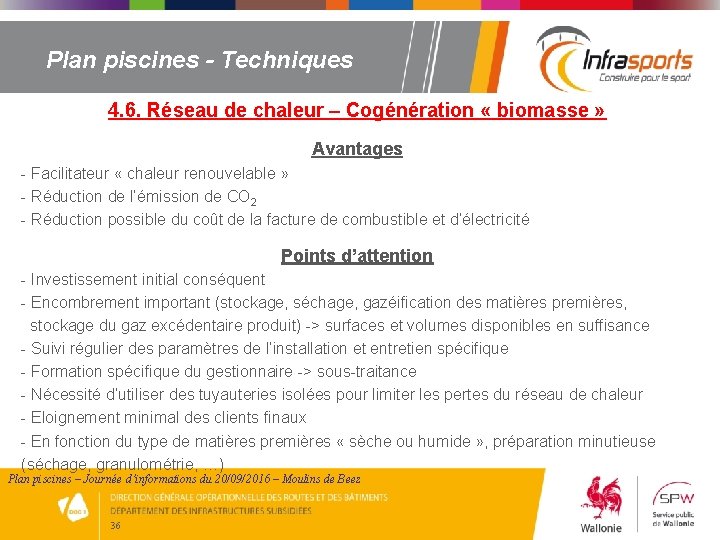 Plan piscines - Techniques 4. 6. Réseau de chaleur – Cogénération « biomasse »