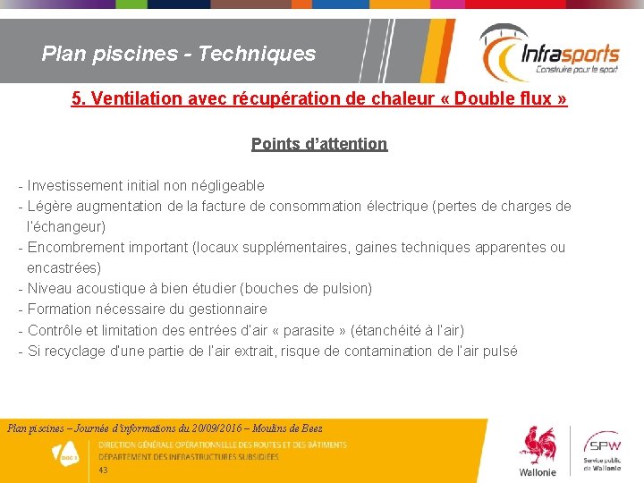 Plan piscines - Techniques 5. Ventilation avec récupération de chaleur « Double flux »