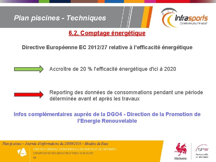 Plan piscines - Techniques 6. 2. Comptage énergétique Directive Européenne EC 2012/27 relative à