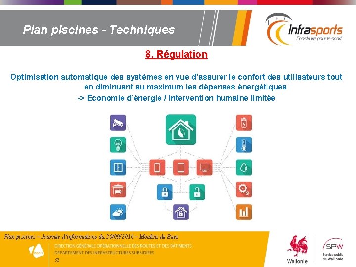 Plan piscines - Techniques 8. Régulation Optimisation automatique des systèmes en vue d’assurer le