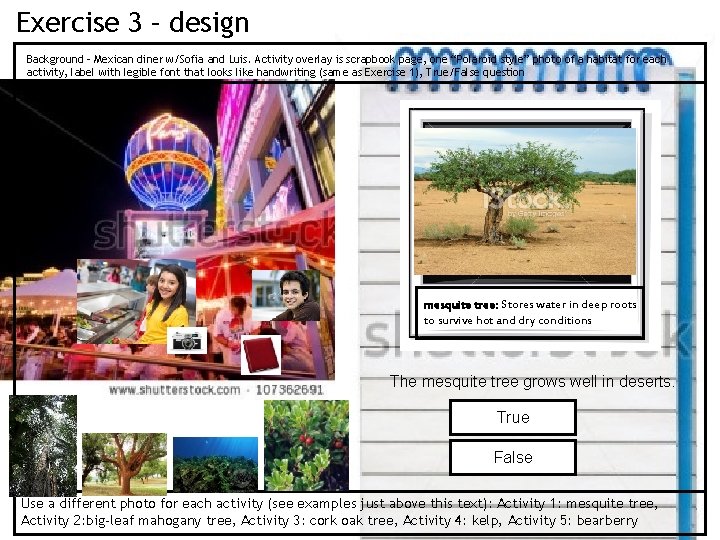 Exercise 3 – design Background – Mexican diner w/Sofia and Luis. Activity overlay is