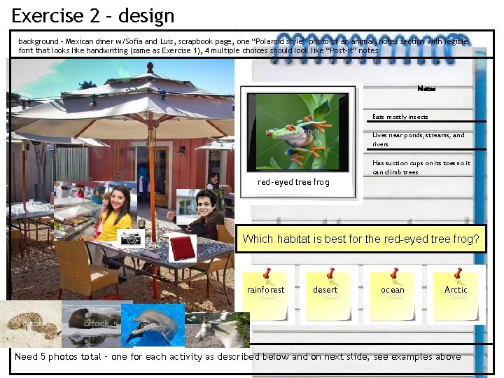 Exercise 2 – design background – Mexican diner w/Sofia and Luis, scrapbook page, one