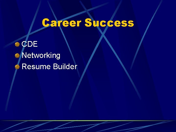 Career Success CDE Networking Resume Builder 