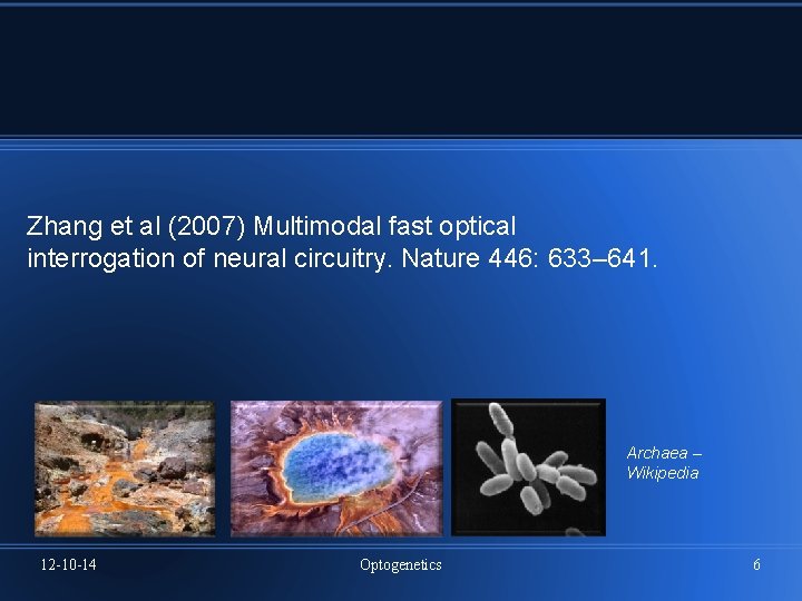 Zhang et al (2007) Multimodal fast optical interrogation of neural circuitry. Nature 446: 633–