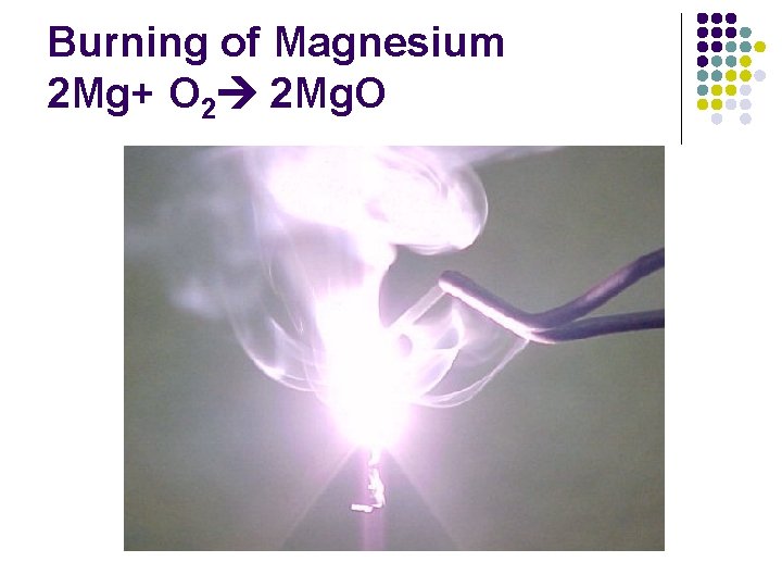 Burning of Magnesium 2 Mg+ O 2 2 Mg. O Burning of Magnesium 2 Mg+ O 2 2 Mg. O